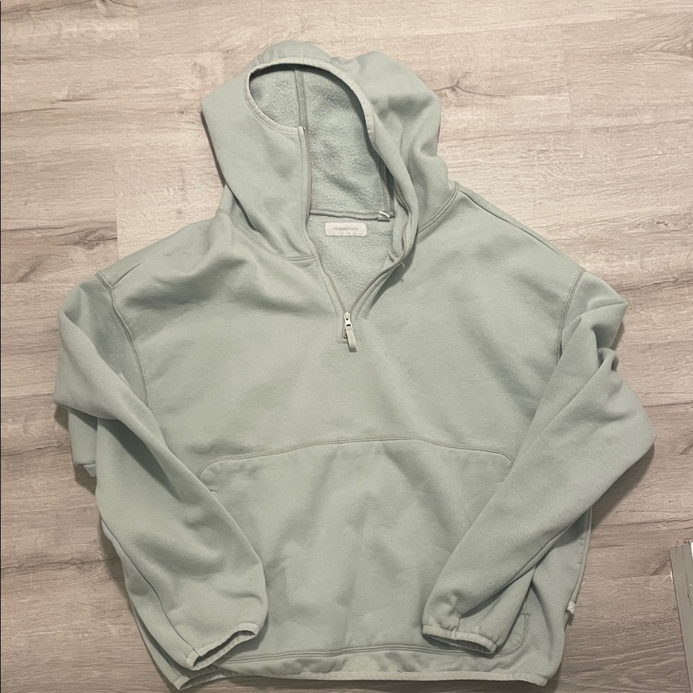 Men's scuba style zip sweatshirt, teal/seafoam medium oversized urban outfitters